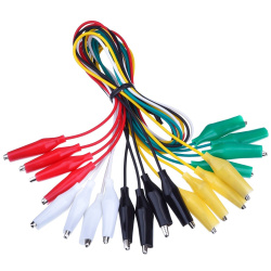 Jumper Wires, Test Lead Set With Alligator Clips, Set Of 10 Wires, 5 Colors